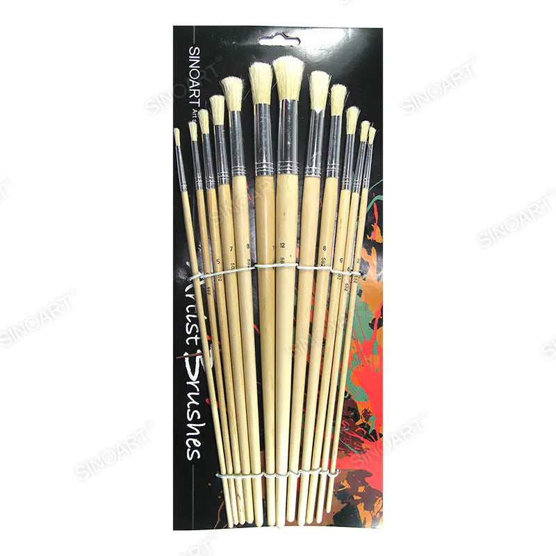 Sinoart Brass Or Aluminum Artist Bristle Brush High Quality Bristle Acrylic & Oil Brush