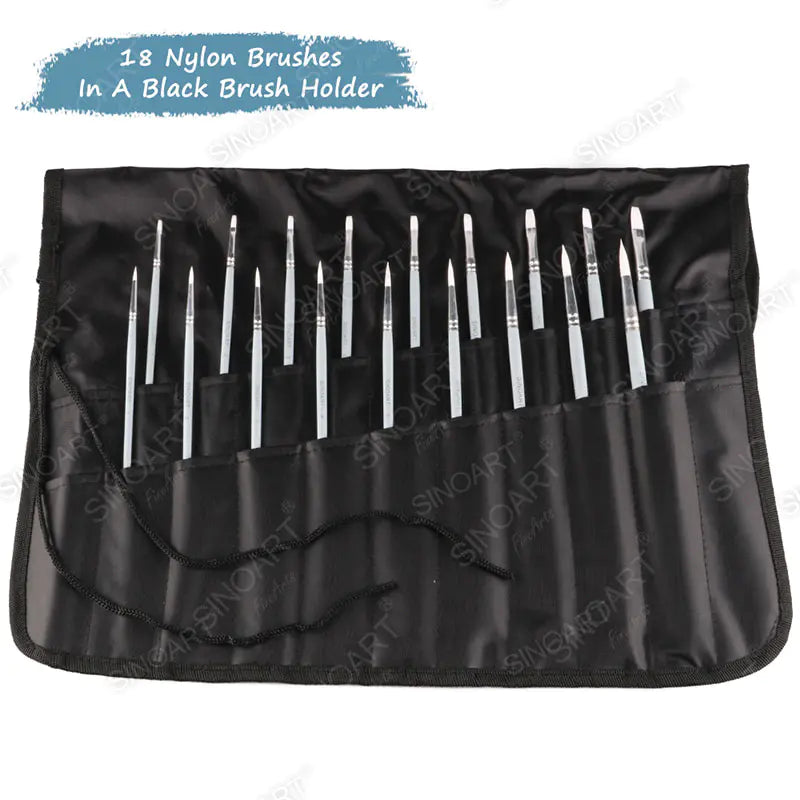 Sinoart Watercolor Short Handle Nylon Brush Plastic Tube Brush Set
