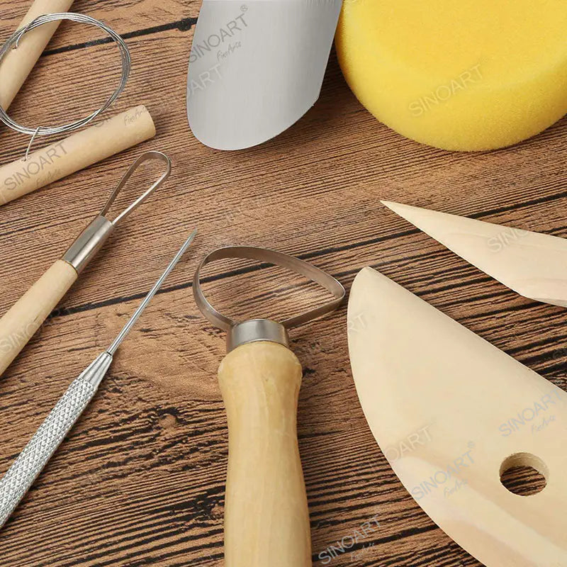 Sinoart 8 Pcs Pottery Tool Set Double-Ended Tool Pottery & Ceramic Tool