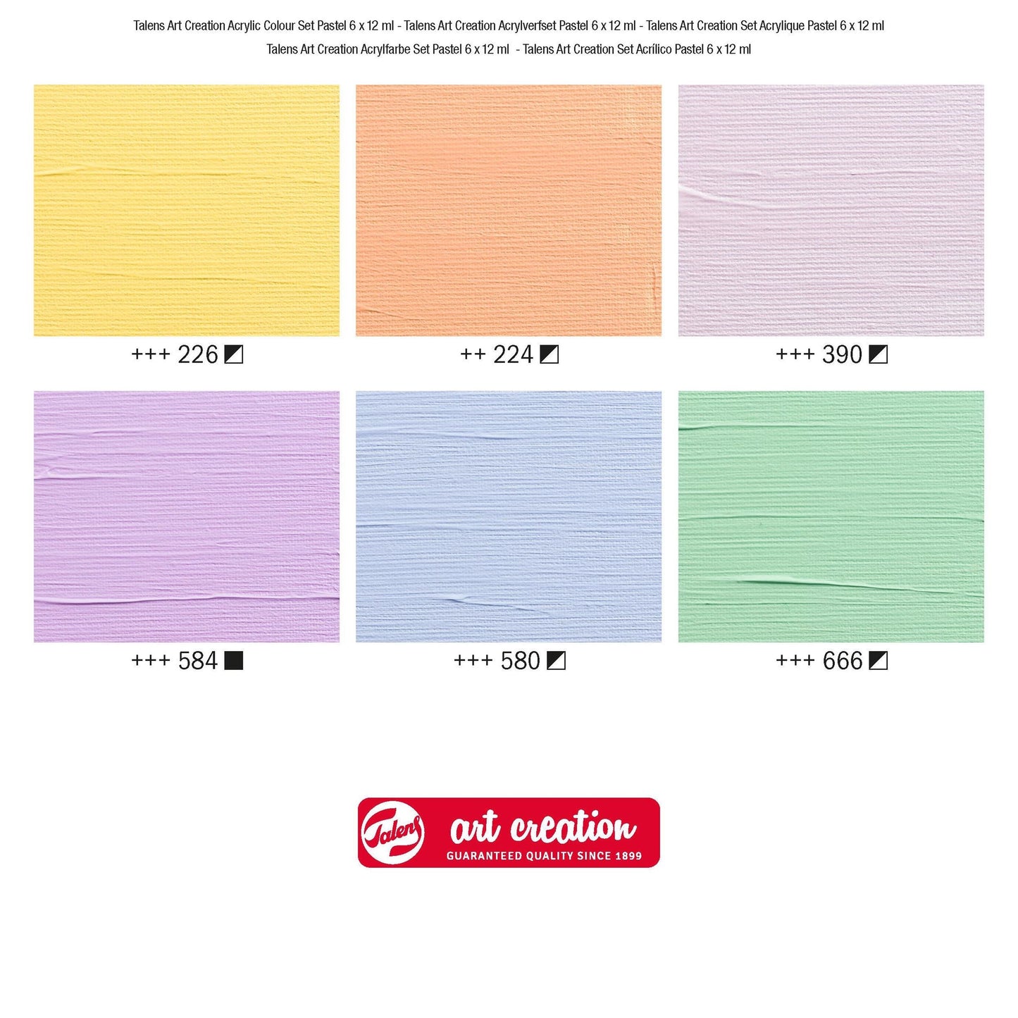 Art Creation Acrylic colour set Pastel | 6 x 12 ml