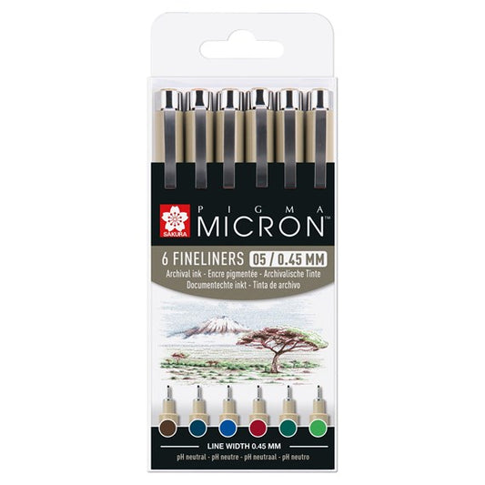 Sakura Pigma Micron set 0.5 me ngjyra 1/6