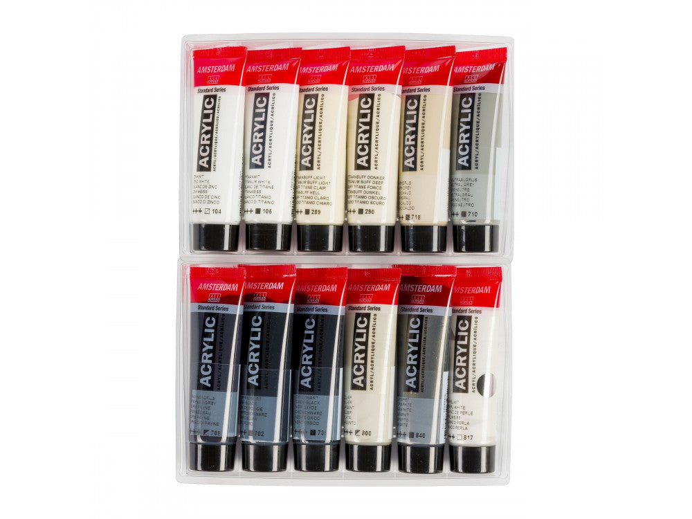 Amsterdam Acrylic Grey Set 12x20ml