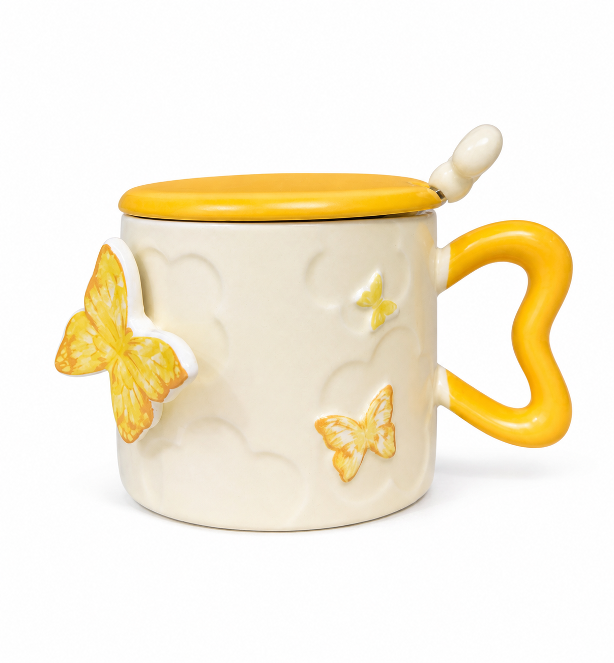 Ceramic Cup Yellow Butterfly
