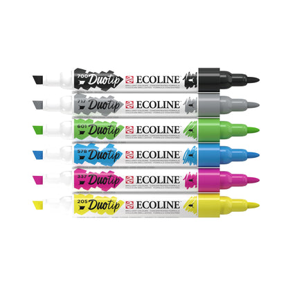 Ecoline Duotip marker set Basic | 6 colours