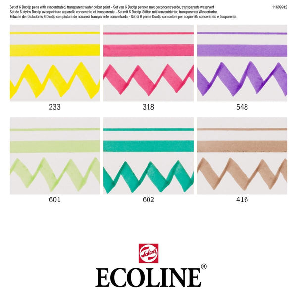 Ecoline Duotip marker set Botanic | 6 colours