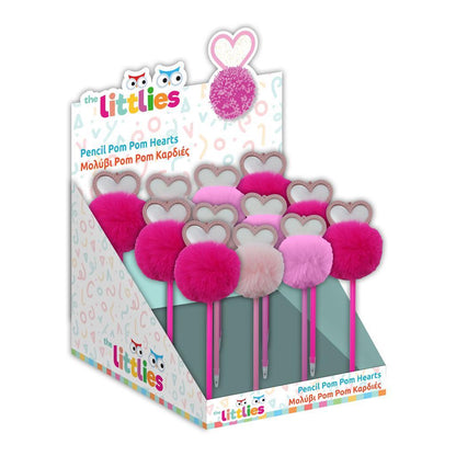 Diakakis Pom Pom Pencil 3colors The Littlies Heart