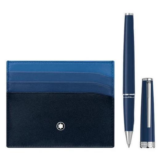 Mont Blanc Set Rollerball & Pocket Navy 128956