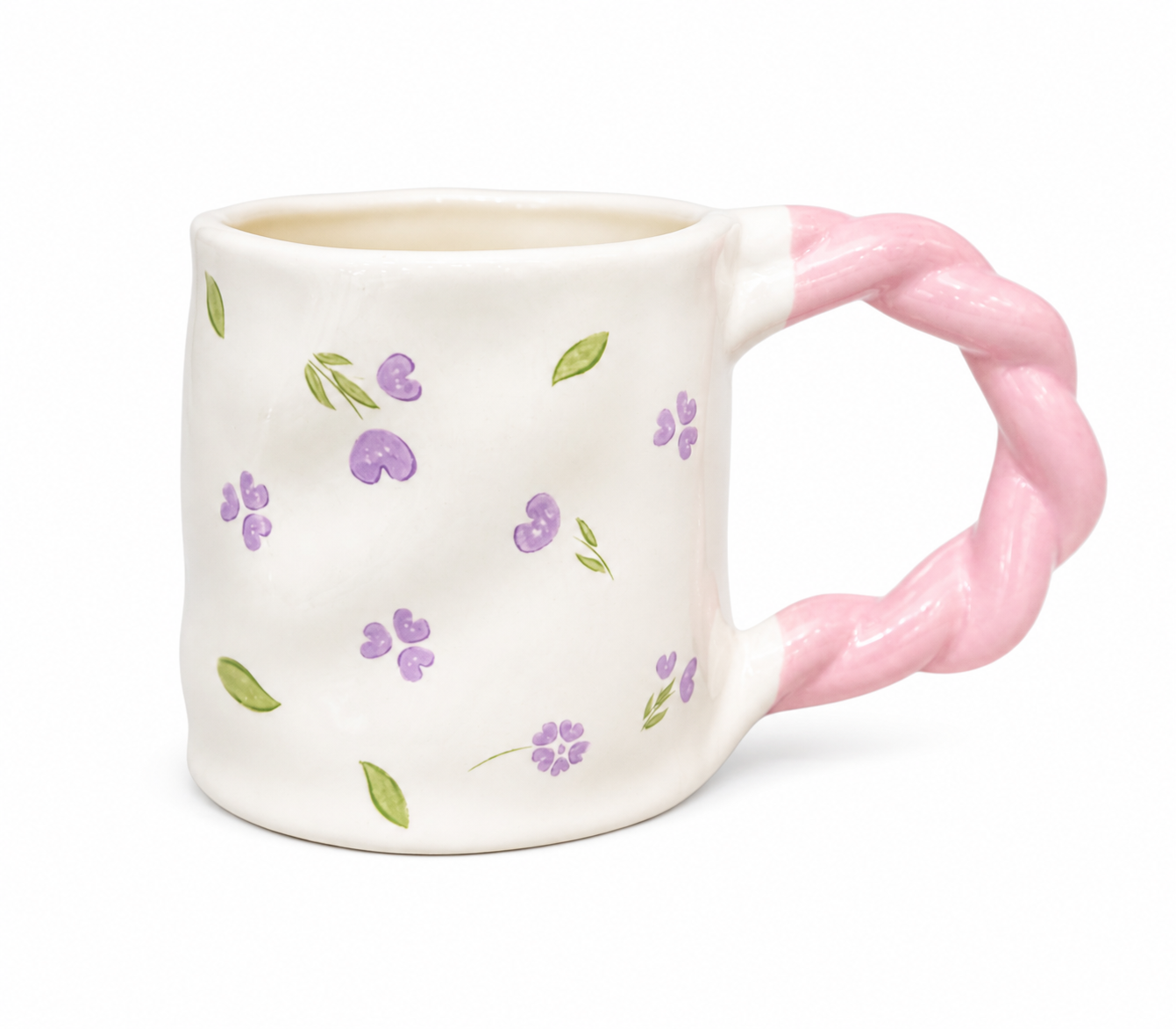 Ceramic Cup Violet Flowers