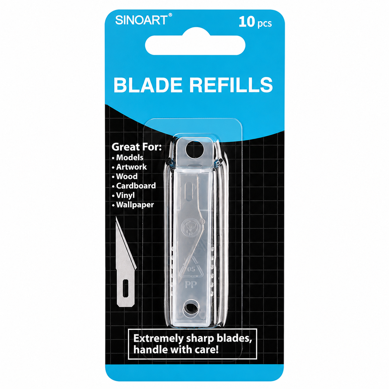 Sinoart 10pcs Blade Refills Sharp Art Knife Blades Art Work Artist Tools