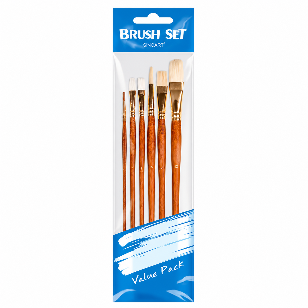Sinoart Long Handle Brush Set Painting 6pcs