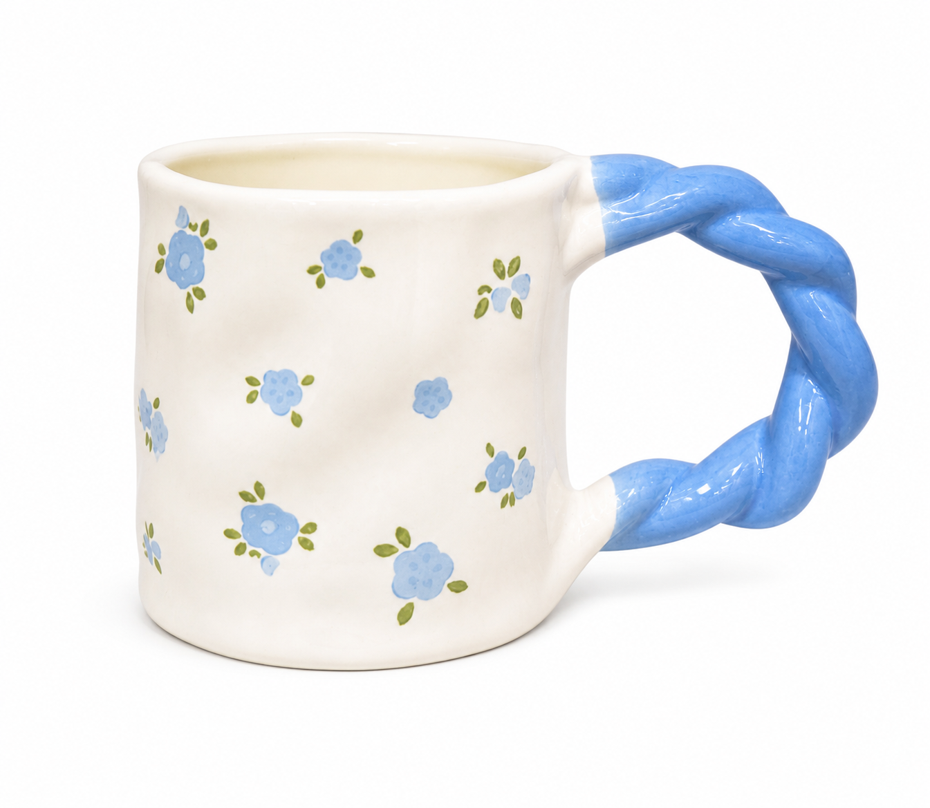 Ceramic Cup Blue Flowers
