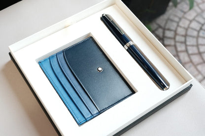 Mont Blanc Set Rollerball & Pocket Navy 128956