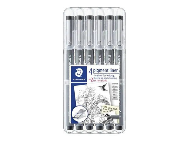 Staedtler Pigment Liner Set 4+2 Gratis