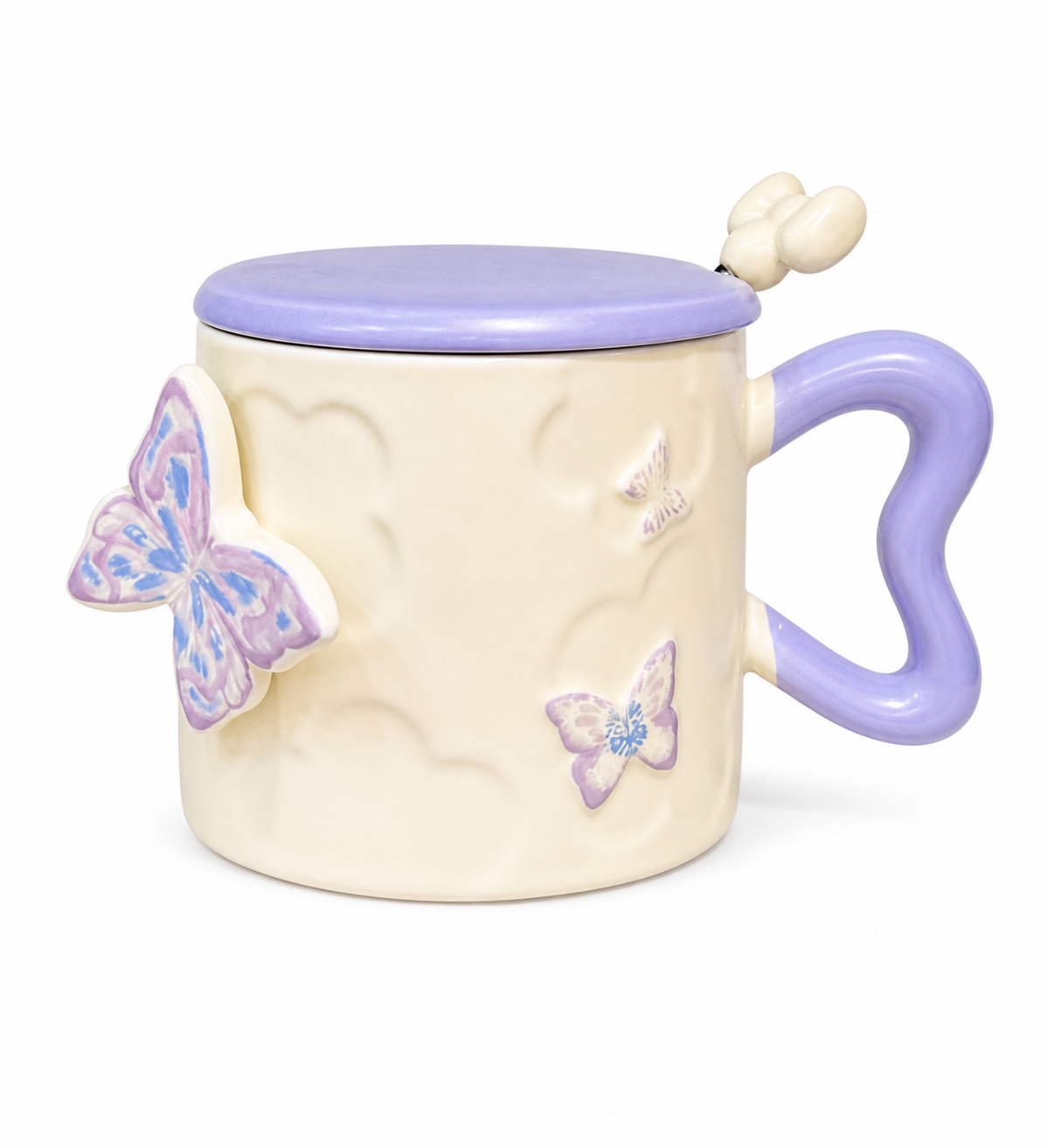 Ceramic Cup Violet Butterfly