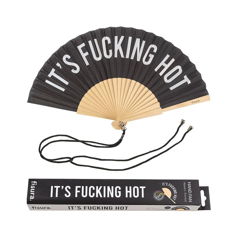 Hand Fan "Fucking Hot" Black