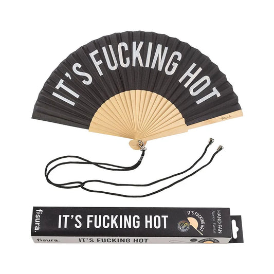 Hand Fan "Fucking Hot" Black