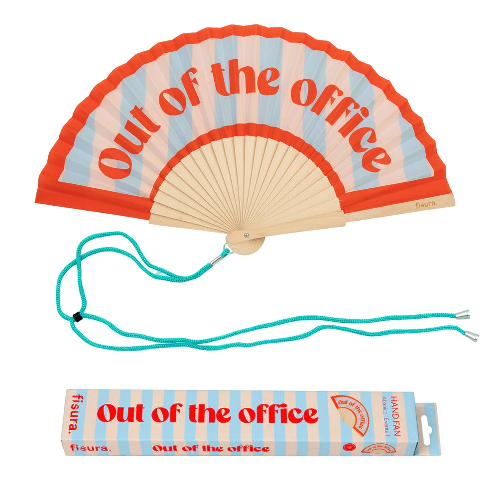 Hand Fan "Out Of The Office"