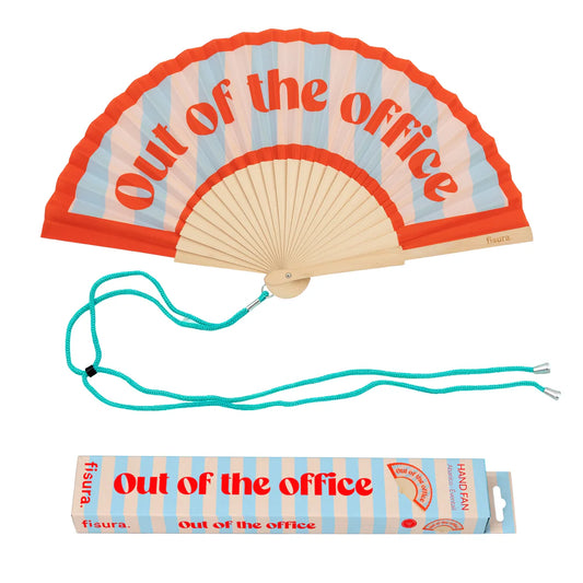 Hand Fan "Out Of The Office"