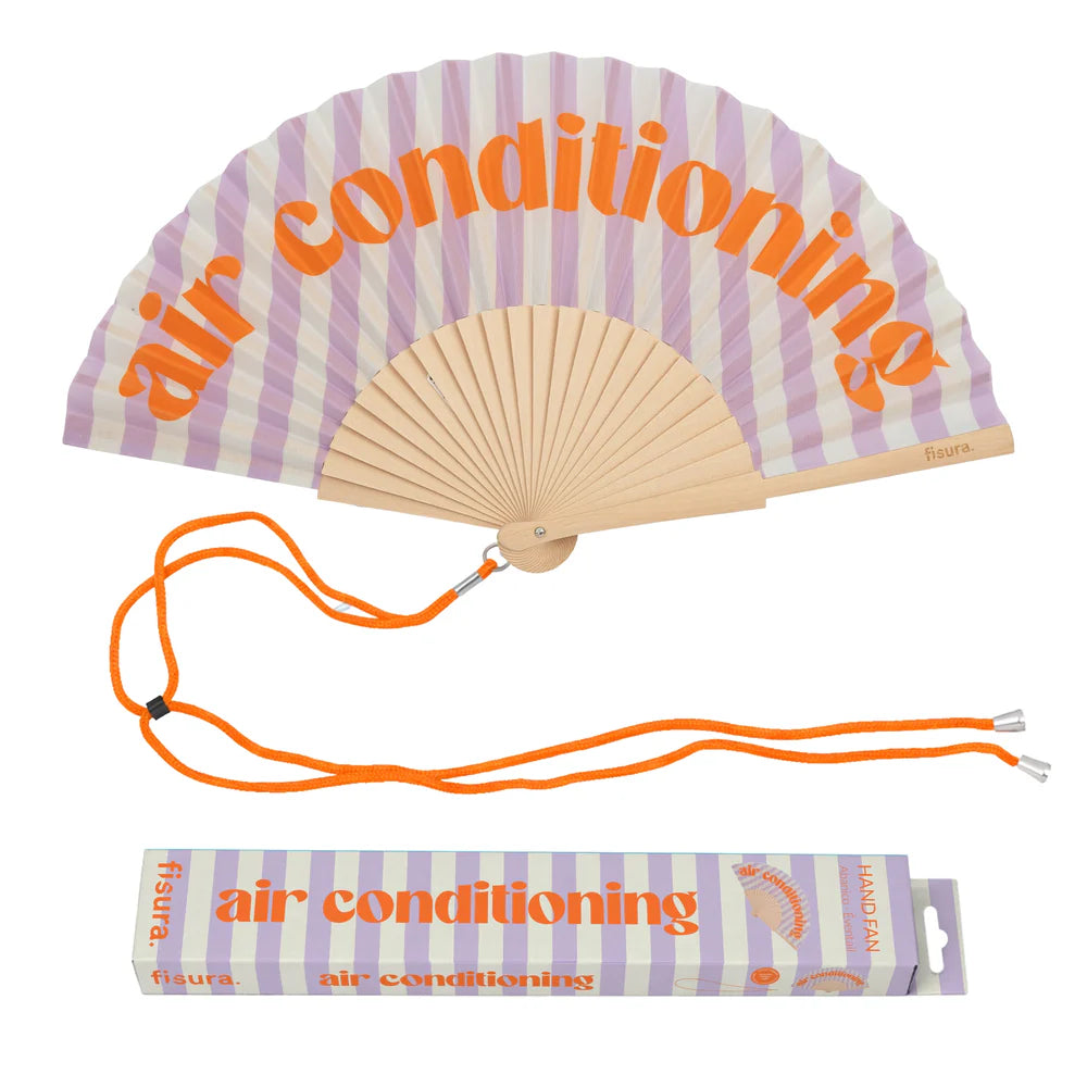 Hand Fan "Air Conditioning" Stripes