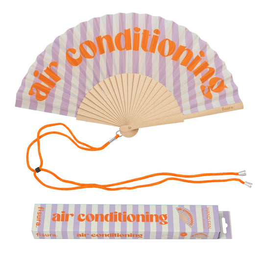Hand Fan "Air Conditioning" Stripes