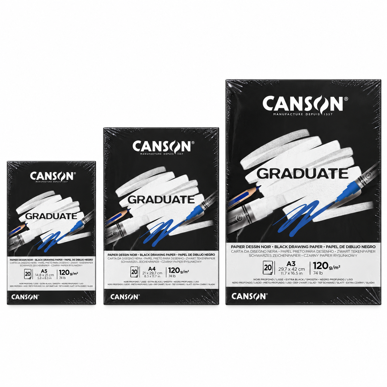 Canson Graduate Black Drawing Paper