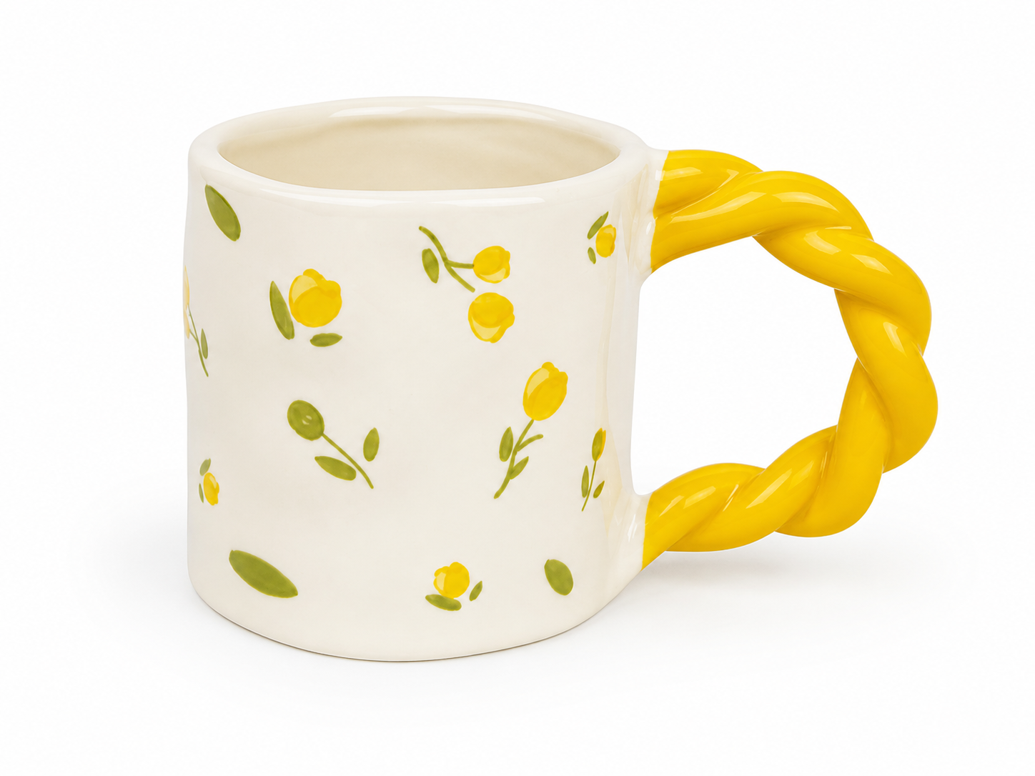 Ceramic Cup Yellow Flowers