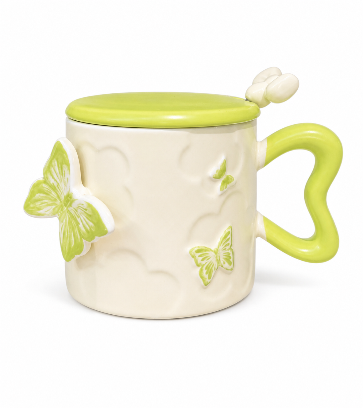 Ceramic Cup Green Butterfly