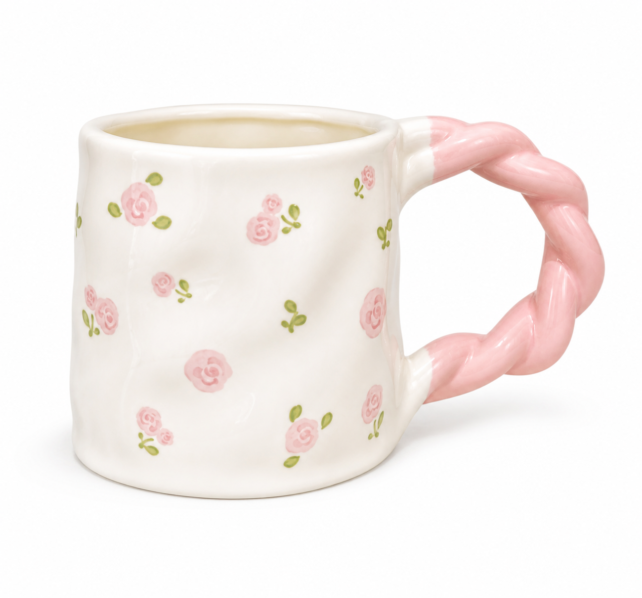 Ceramic Cup Pink Flowers