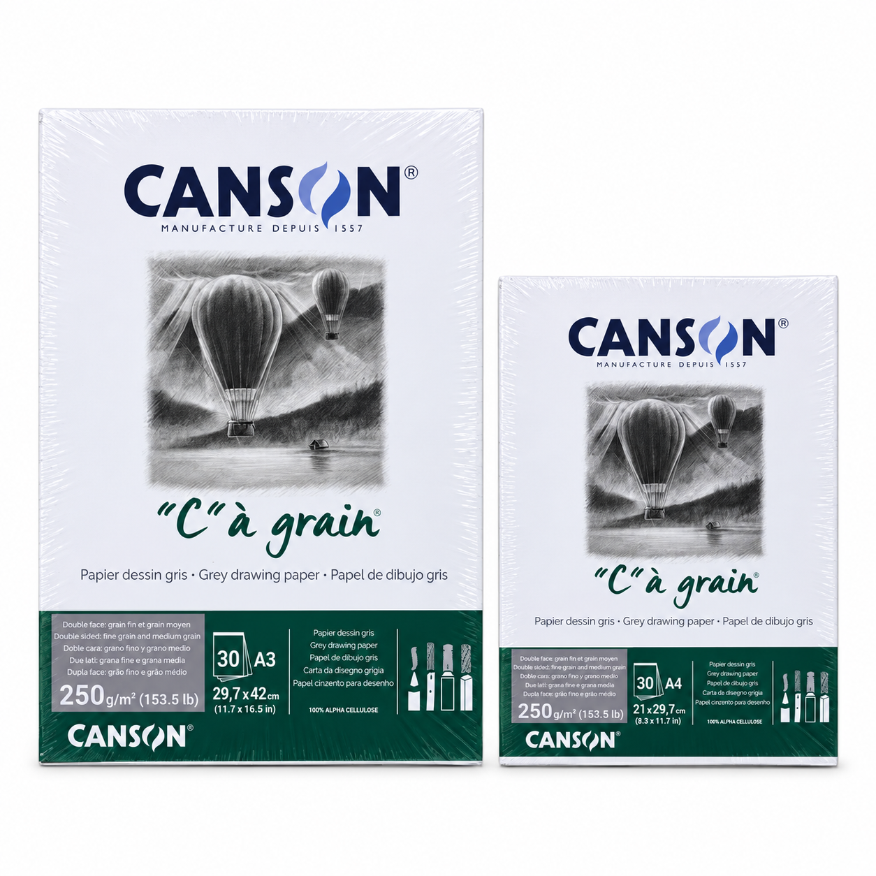 Canson C'a grain paper 250g grey