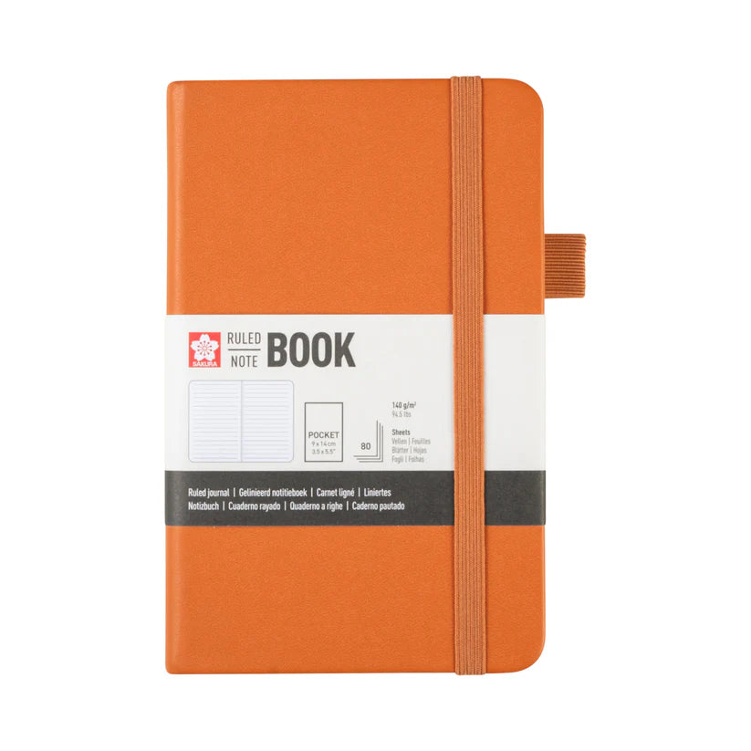 Sakura Ruled Hard Cover Notebook 9x14 Amber
