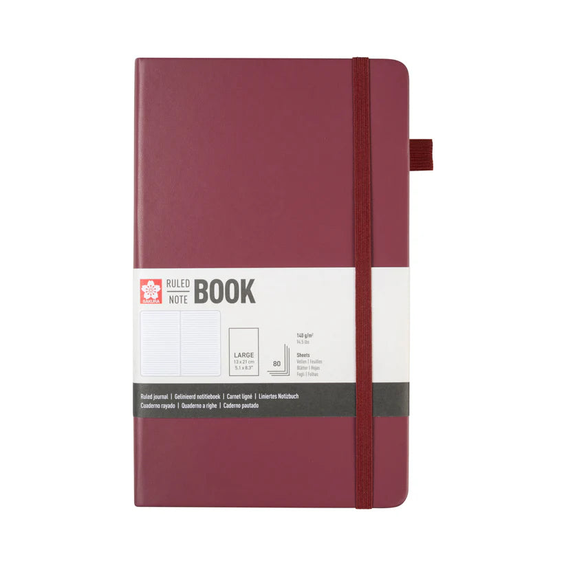 Sakura Ruled Hard Cover Notebook 13x21 Mulberry