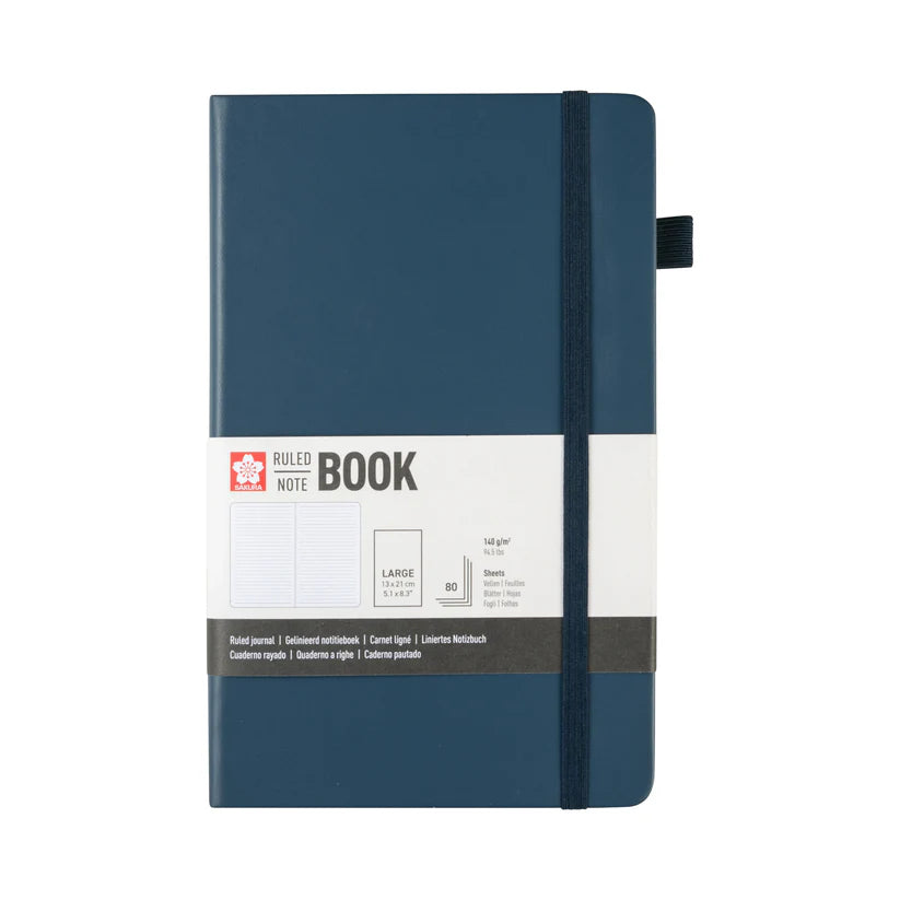 Sakura Ruled Hard Cover Notebook 13x21 Deep Indigo