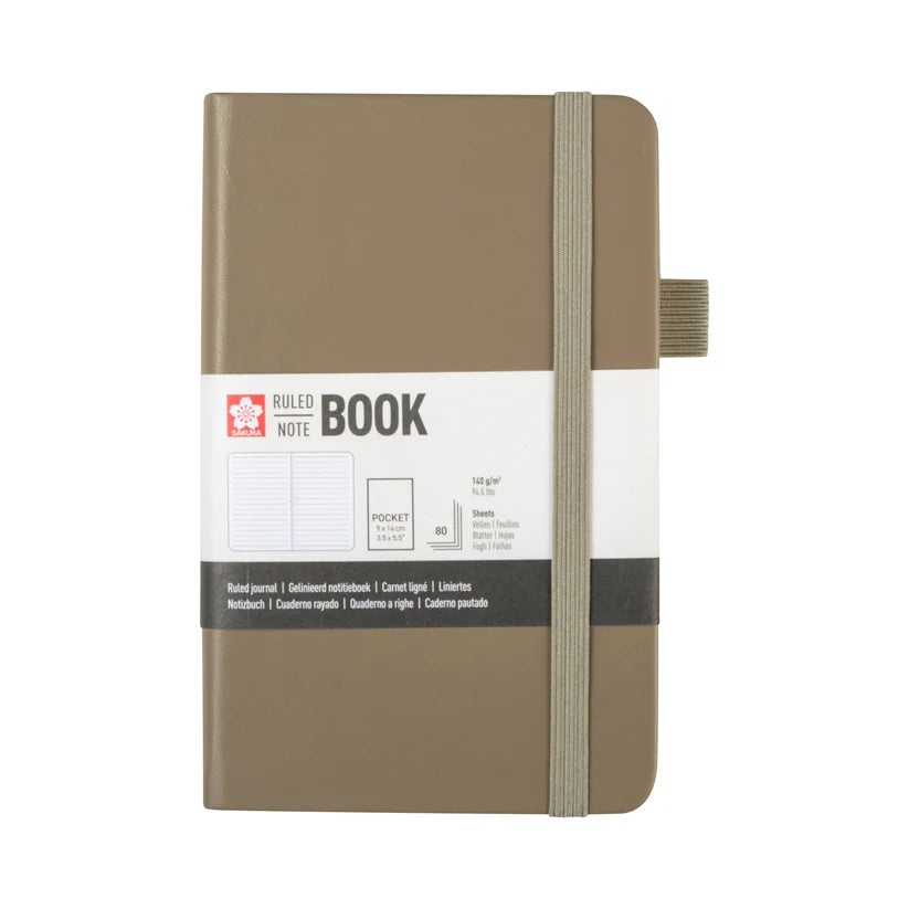 Sakura Ruled Hard Cover Notebook 9x14 Cinder