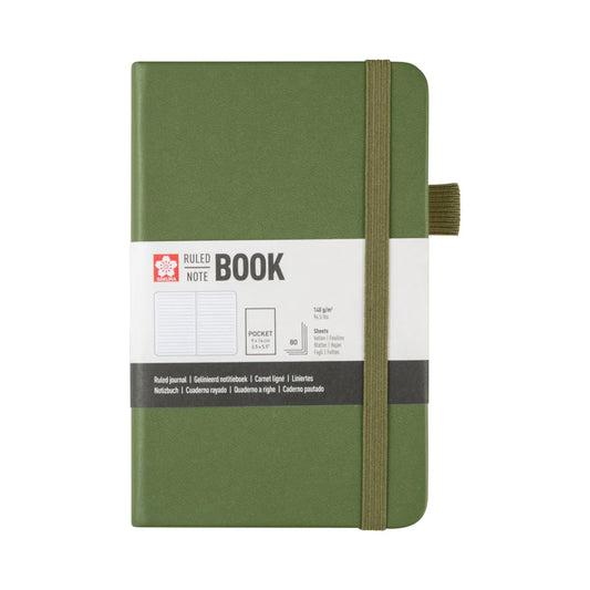 Sakura Ruled Hard Cover Notebook 9x14 Pine Needle