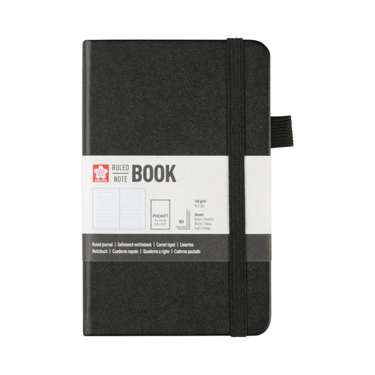 Sakura Ruled Hard Cover Notebook 9x14 Black