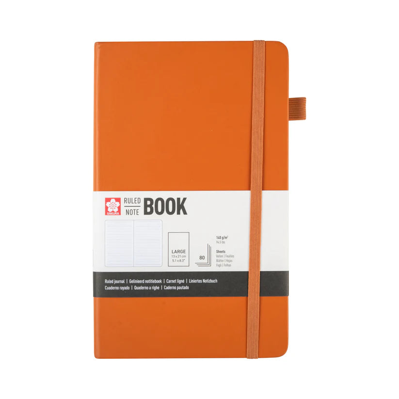Sakura Ruled Hard Cover Notebook 13x21 Amber