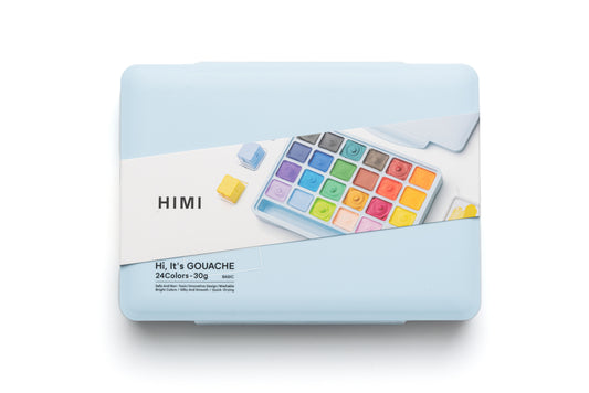 Himi Jelly Cup Gouache Set-24 Colours (Ice Blue Case)