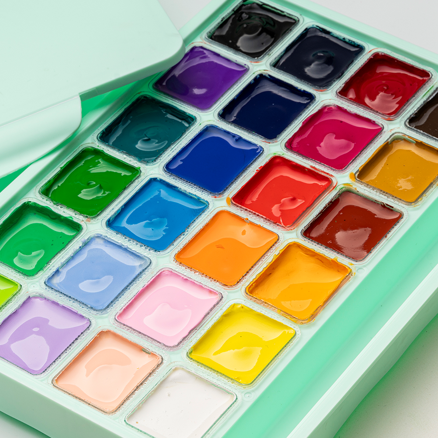 Himi Jelly Cup Gouache Set-24 Colours (Green Case)