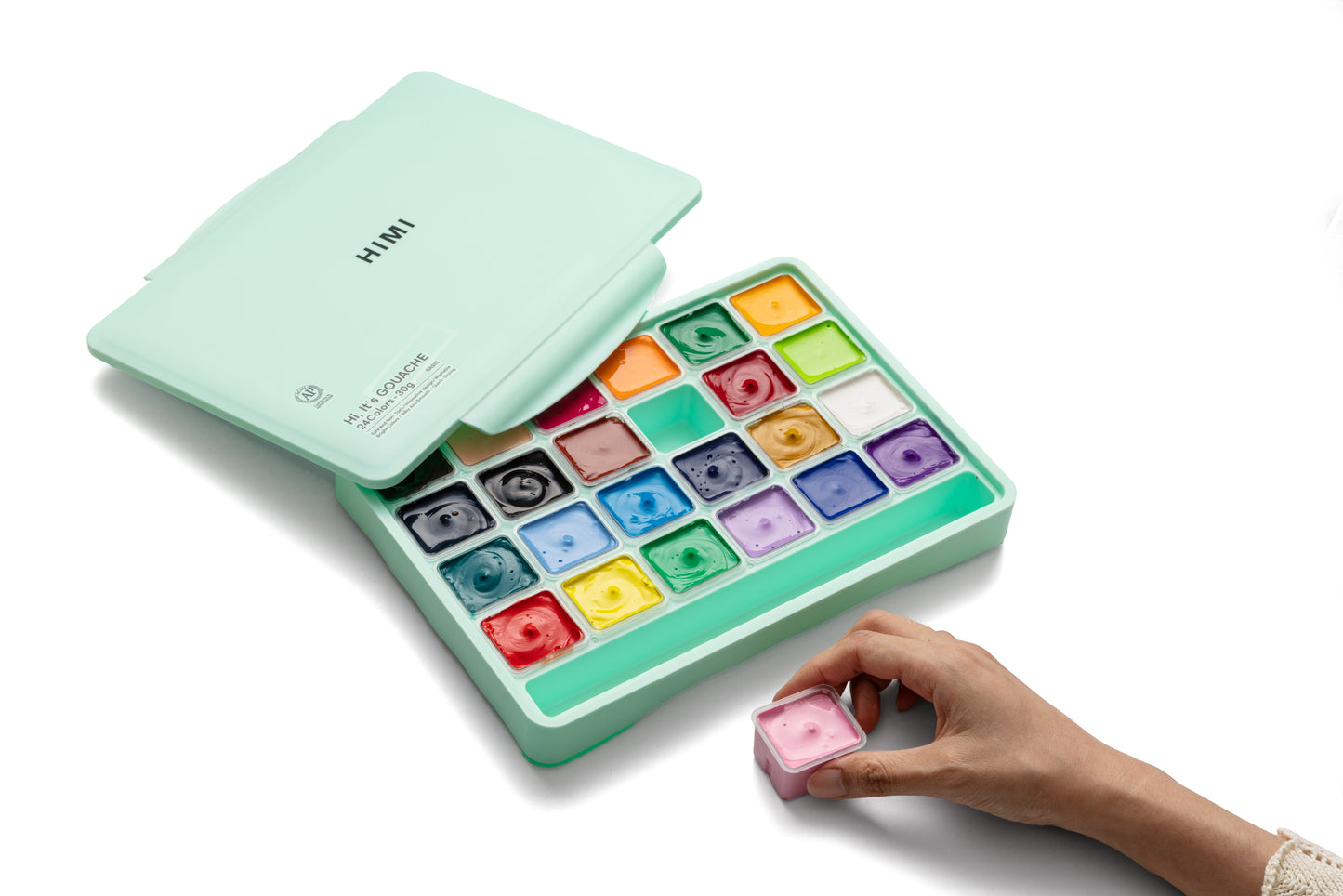 Himi Jelly Cup Gouache Set-24 Colours (Green Case)