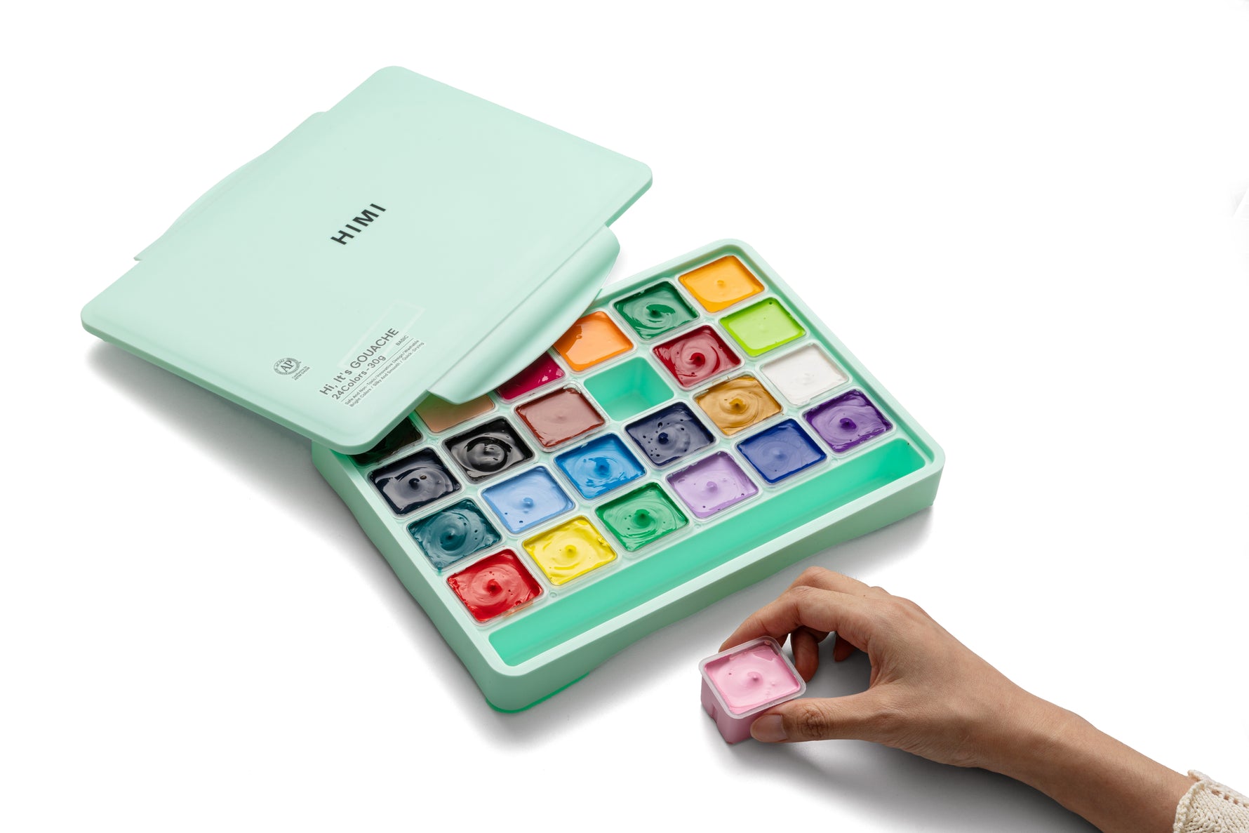 Himi Jelly Cup Gouache Set-24 Colours (Green Case)