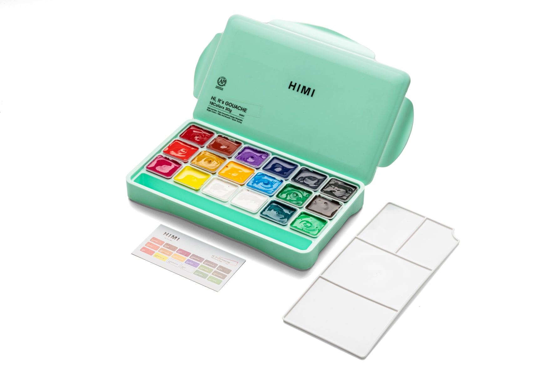 Himi Jelly Cup Gouache Set-18 Colours (Green Case)