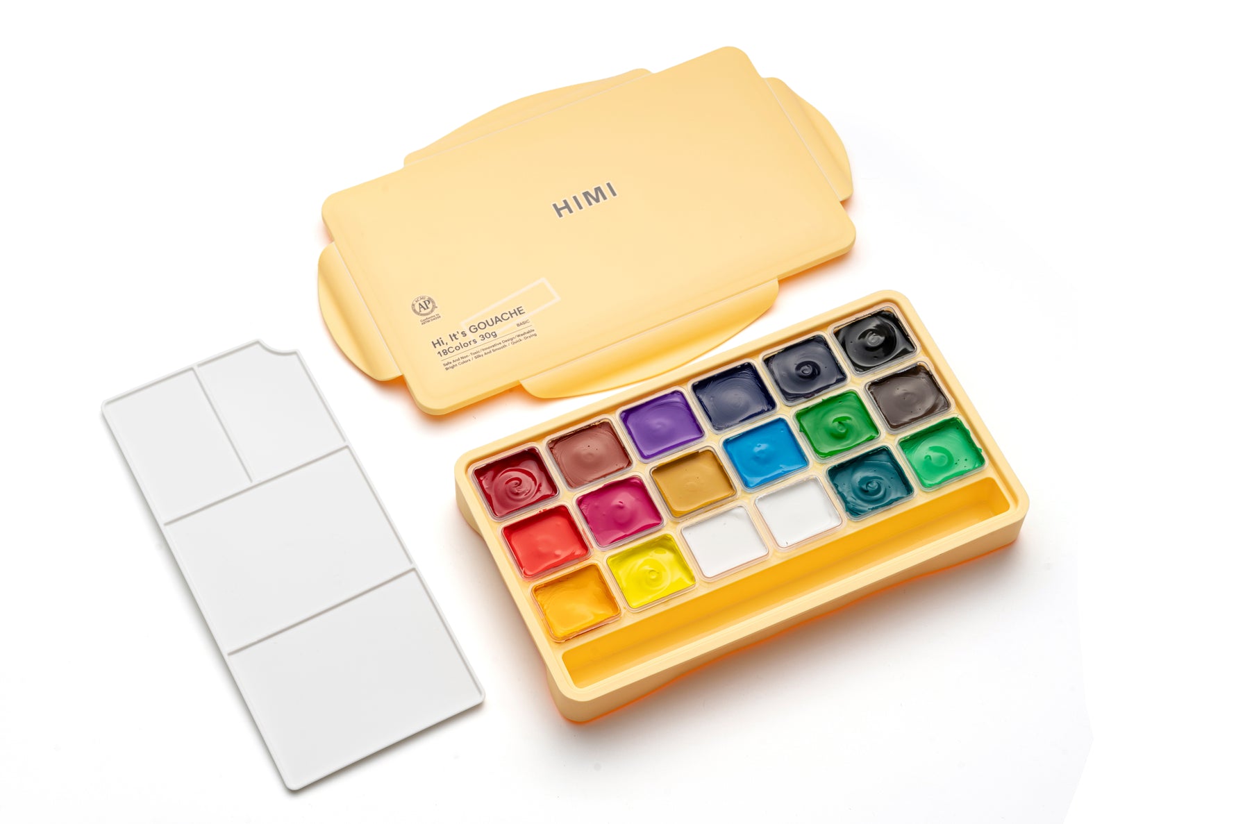 Himi Jelly Cup Gouache Set-18 Colours (Yellow Case)