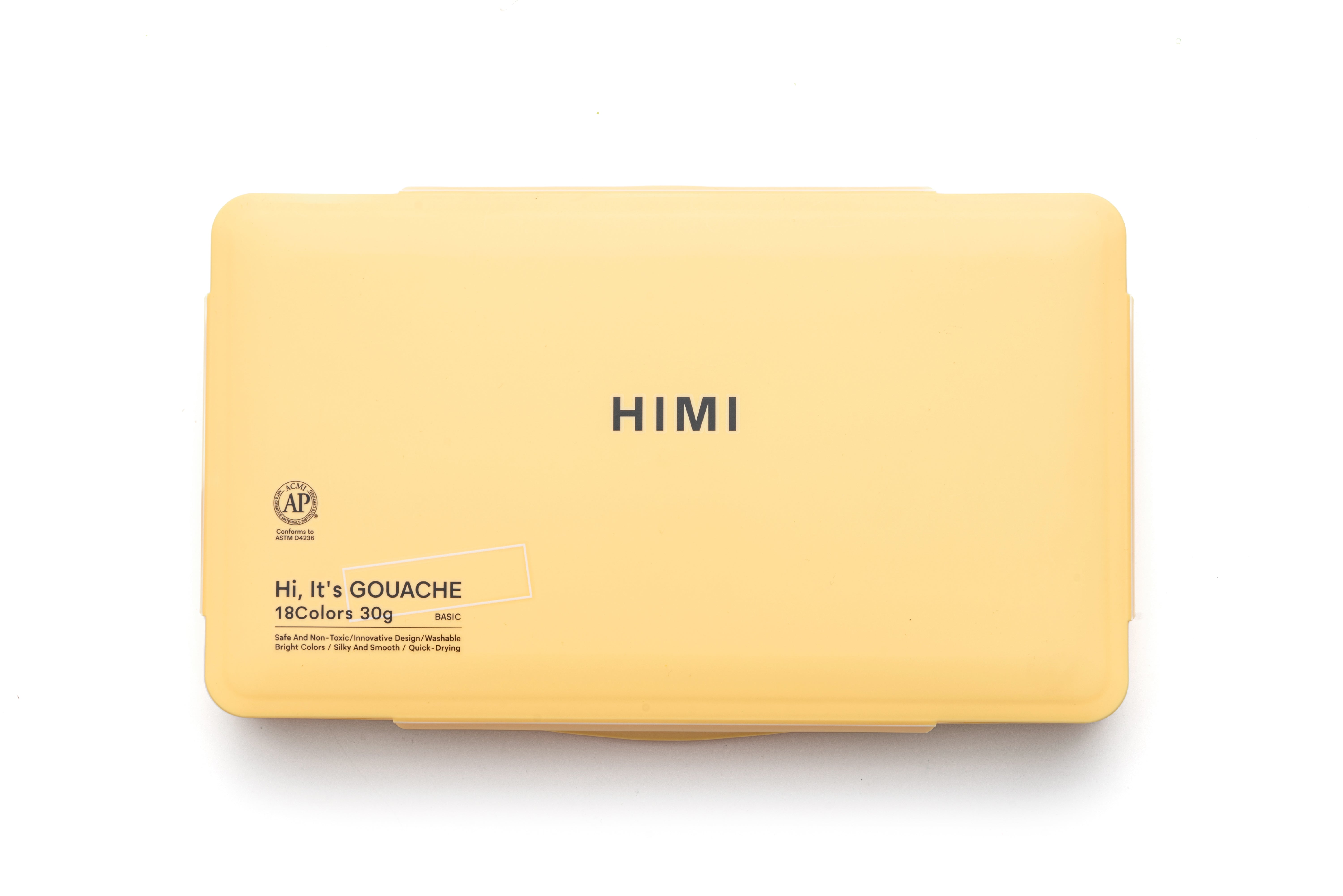 Himi Jelly Cup Gouache Set-18 Colours (Yellow Case)