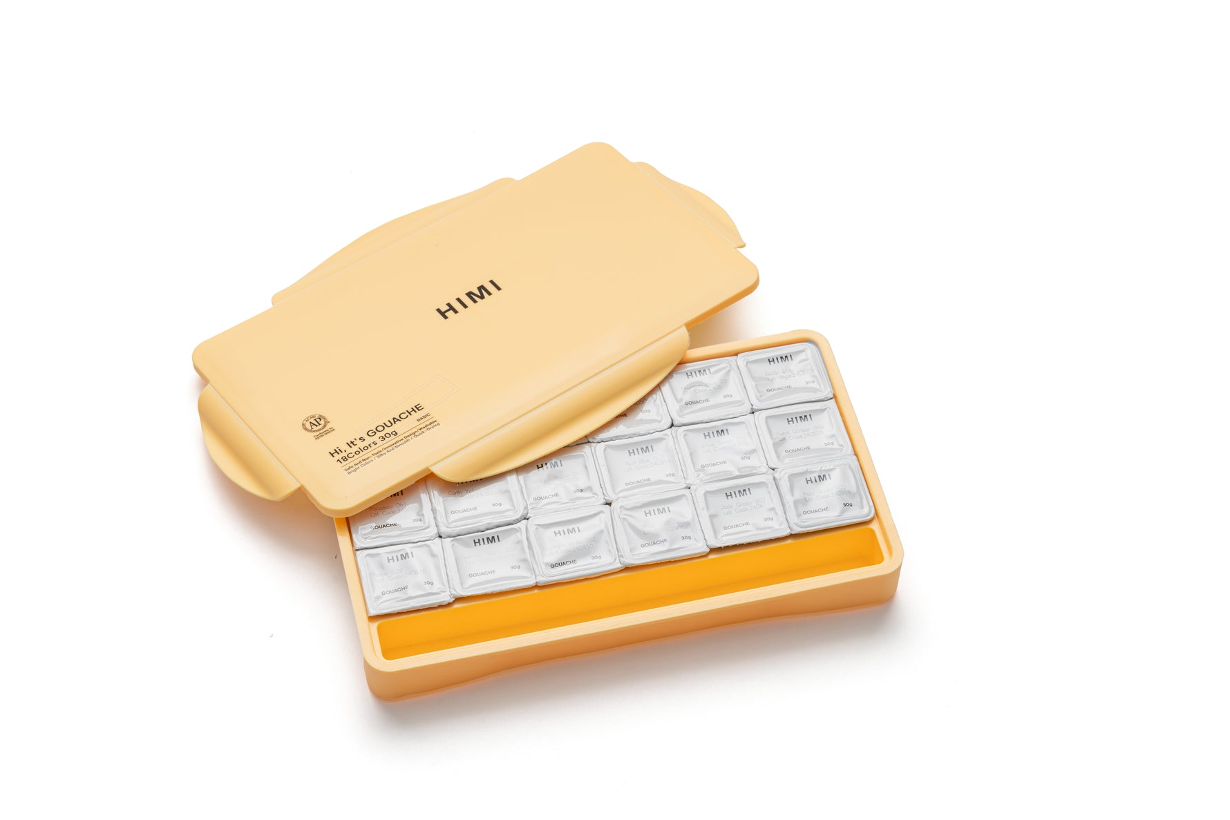Himi Jelly Cup Gouache Set-18 Colours (Yellow Case)