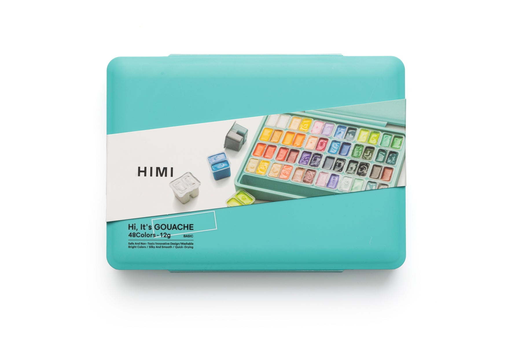 Himi Twin Cup Gouache Set-48 Colours (Green Case)
