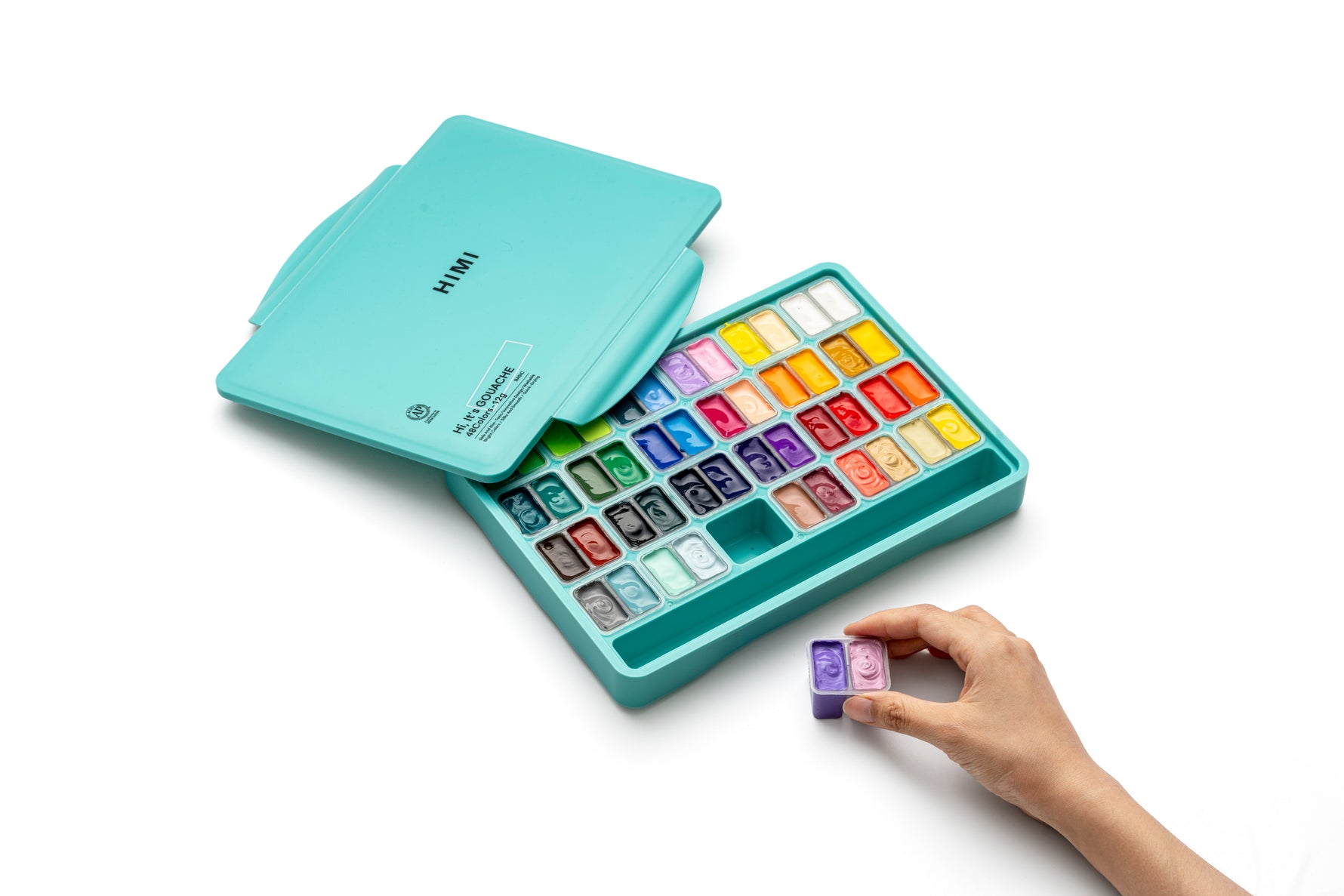 Himi Twin Cup Gouache Set-48 Colours (Green Case)