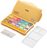 Himi Jelly Cup Gouache Set-18 Colours (Yellow Case-Metallic Edition)
