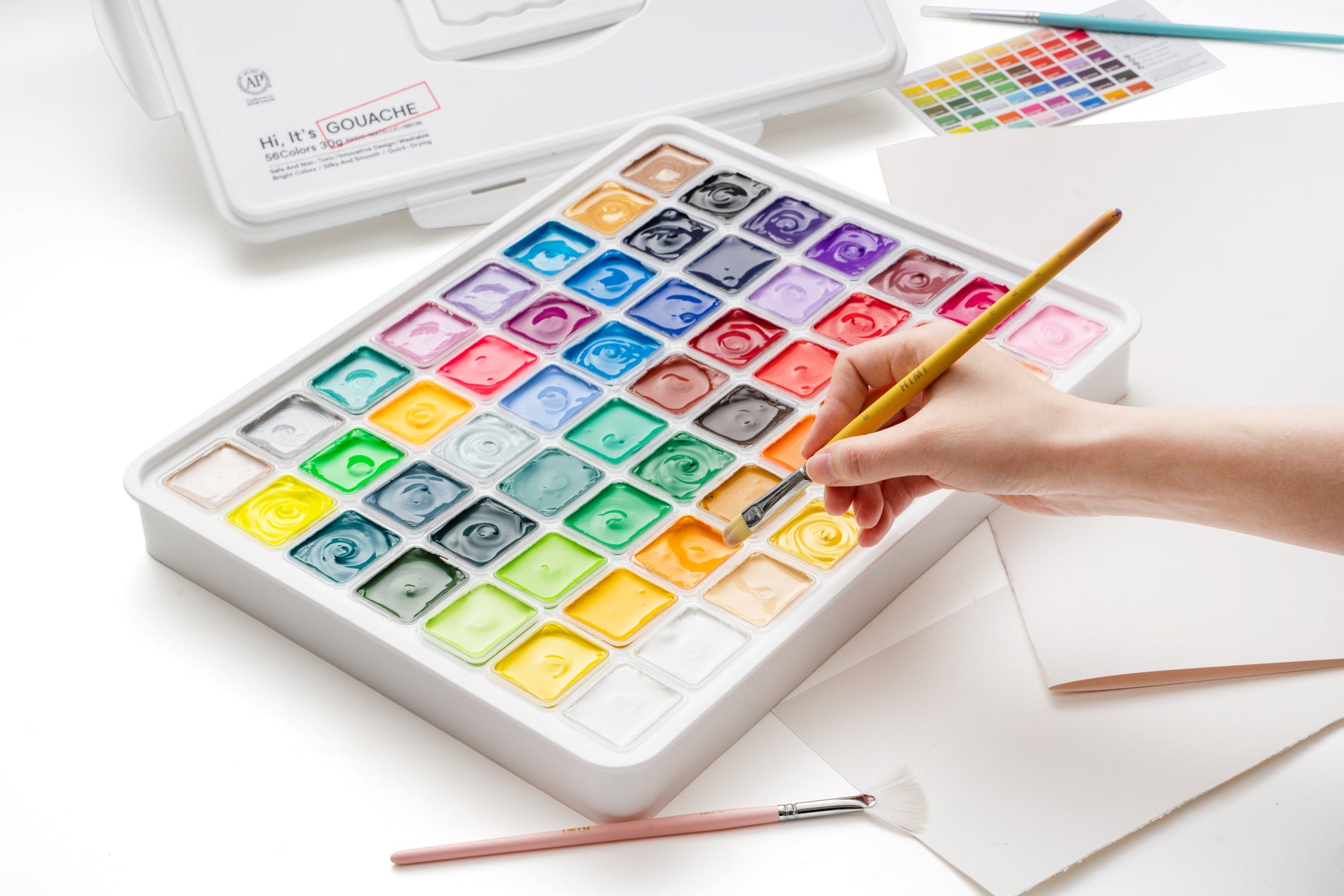 Himi Jelly Cup Gouache Set-56 Colours (White Case)