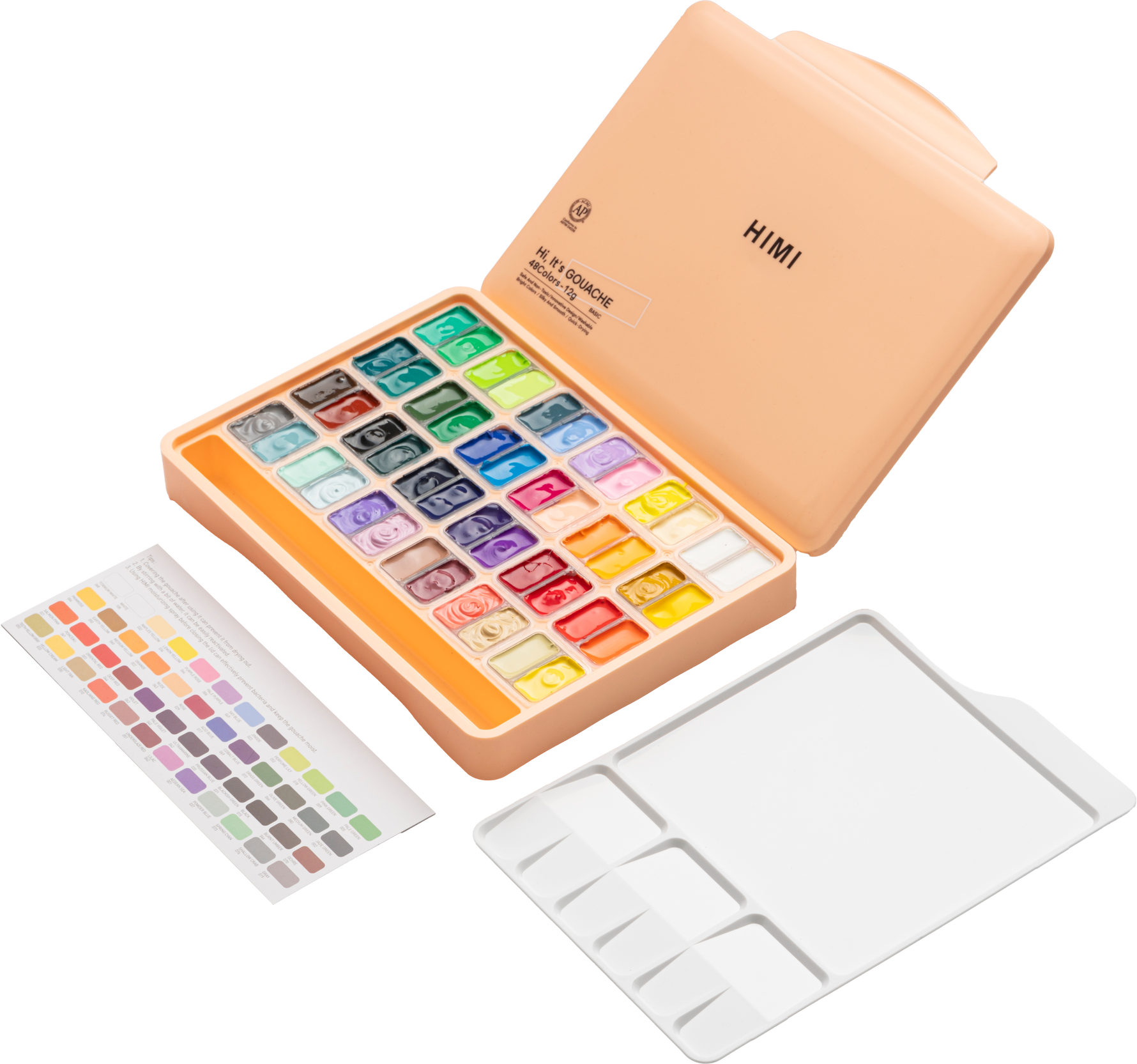 Himi Twin Cup Gouache Set-48 Colours (Peach Fuzz Case)