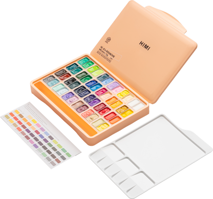 Himi Twin Cup Gouache Set-48 Colours (Peach Fuzz Case)